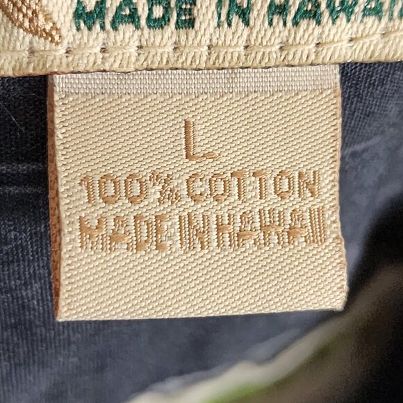 Hilo Hattie Black Palm Trees Turtles Print 100% Cotton Camp Shirt - Picture 7 of 7